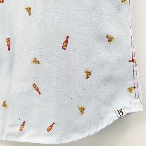 Sovereign Codes Los Angeles Light Blue Pizza & Sauce Button-Up Men's Shirt Sz M - Picture 6 of 9